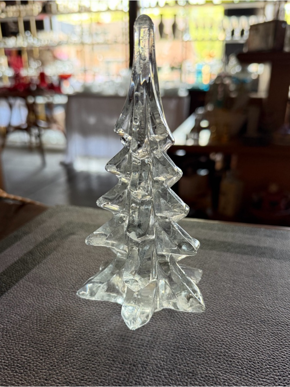 Vintage Fenton art glass Clear Glass Holiday Tree Decor - Elegant Seasonal